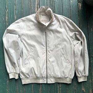 St Johns Bay Mens‎ Harrington Bomber Jacket Tan Beige Full Zip Size Large FT-80